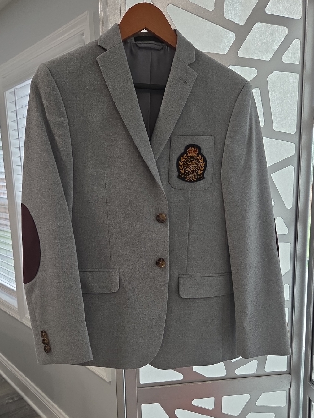 Lauren Ralph Lauren Light Gray Sport Coat with Crest Patch